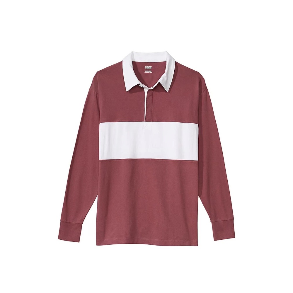 Victoria's Secret Rugby shirt Pink XS Polo Ivy League preppy 100% cotton